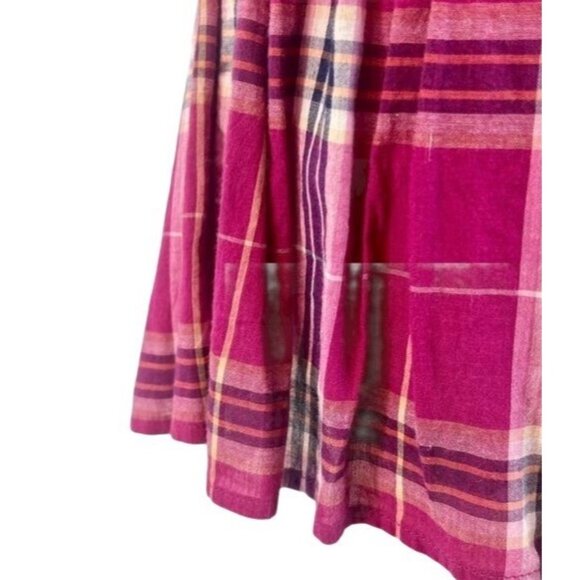 Vintage Old Navy Pink Plaid Tiered Ruffle Hem Mini Skirt - Picture 6 of 13